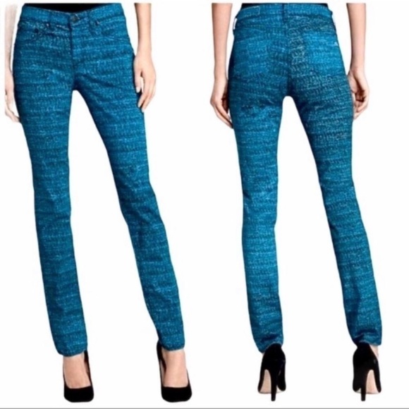 Rag & Bone Blue Tweed Print Skinny Jeans - Picture 1 of 7